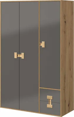 Produktbild von Kaiser Möbel Kinderschränke Jugendzimmer Kinderzimmer Kleiderschränk 120/190/50 cm INDEX Grau/Eiche