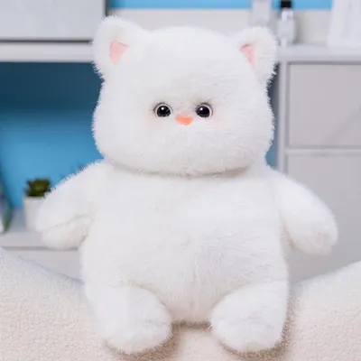 Produktbild von plüschtier Katzenpuppe Stofftier Plüschfigur Stofftier in Katzenform Weiß 60cm