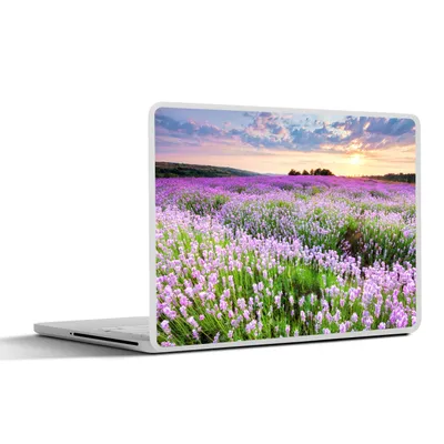 Produktbild von MuchoWow® Laptop Aufkleber Sticker Cover Blumen - Lavendel - Lila - Himmel - Sonnenuntergang - Wiese - Natur 40x30 cm - Laptop Dekoration - Selbstklebend