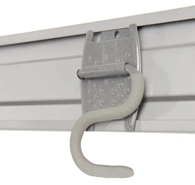 Haken/Halter für Stangen, Metall, silber, 1x12x8 cm