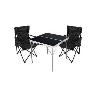 3-tlg. Campingmöbel Set Tisch schwarz Tragegriff Campingstuhl mit Tasche
