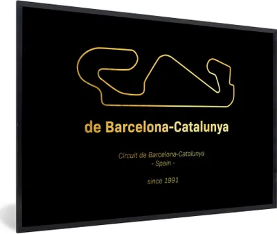 Produktbild von MuchoWow® Gerahmtes Poster F1 - Rennstrecke - Barcelona 90x60 cm - Poster mit Schwarzem Bilderrahmen Wandposter Rahmen Foto Bilder - Fotorahmen - Foto-Plakat