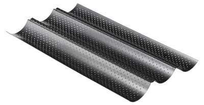 Produktbild von Baguetteblech für 3 Baguettes Baguetteform Kohlenstoffstahl Antihaft
