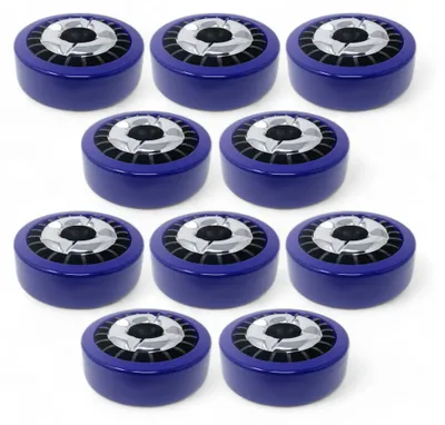 Produktbild von 10x Blau, Starlet24® Windaschenbecher Gluttöter rund flach - stabiler Metall-Kunststoff-Aschenbecher für draußen & drinnen, spülmaschinenfest