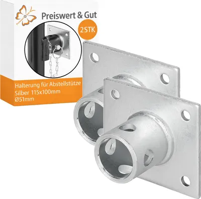 Produktbild von Halterung für Abstellstütze 2 Stück 115x100 mm Ø 51 mm passend für Anhängerstützen mit 2500 kg Tragkraft aus Stahl