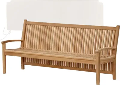 Produktbild von Gartenbank Pescara Teak Massivholz 180 cm Creme