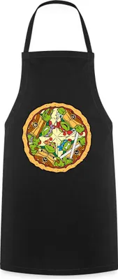 Produktbild von Spreadshirt Teenage Mutant Ninja Turtles Pizza Logo Kochschürze, One size, Schwarz