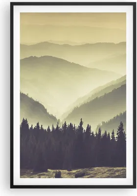 Produktbild von Gerahmtes Poster - Schwarzer Rahmen - Berge Wald Natur - 61x91,5 cm - Wand Bild - Wanddeko - Wandbilder - Kunstposter - Wandposter - Bilderrahmen - Bilder - Kunstdruck - Wandbild - P2BPA61x91-3820