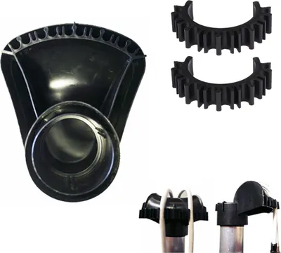 Produktbild von PremiumX Mastkappe mit Kabeldurchführung groß für Dachmontage Schwarz passend für Masten und Dachsparrenmasthalter mit 48 mm und 60 mm + 2x Kabelclip für Masten bis 50 mm