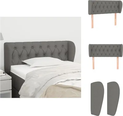 Produktbild von vidaXL Kopfteil mit Ohren Dunkelgrau 93x23x78/88 cm Stoff -  Kopf- & Fußenden