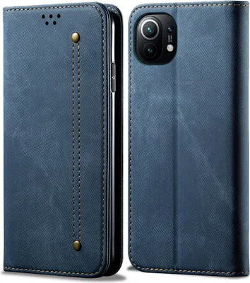 Obrázek produktu pro Xiaomi Mi 11 Pouzdro, Kožené Peněženkové Pouzdro s Magnetickým Uzavíráním a Stojánkem pro Xiaomi Mi 11 modré