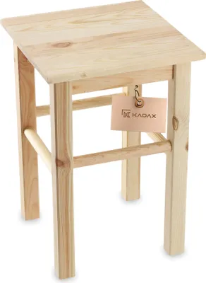 Produktbild von KADAX Holzhocker "Falun", aus natürlichen unlackierten Kiefernholz, Sitzhocker, Tritthocker, Quadratisch