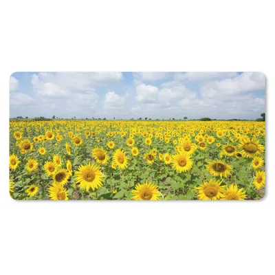 Produktbild von MuchoWow® Mauspad Mousepad Sonnenblumen - Blumen - Wolken - Natur - Gelb - Landschaft 60x30 cm - Mousepads - Maus Mat - Pad - Mausunterlage - Nachhaltig