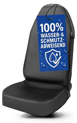 Produktbild von WALSER Auto Sitzbezug Vordersitz aus Kunstleder, wasserdichter Sitzschoner für Fahrer-/Beifahrersitz, 1 Stück Auto Sitzbezüge, Schonbezug Autositz, Werkstatt Sitzbezug, Vordersitzbezug schwarz