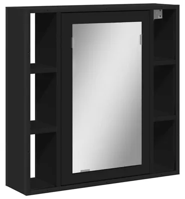 Produktbild von vidaXL Bad-Spiegelschrank Schwarz 60x16x60 cm Holzwerkstoff