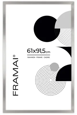 Produktbild von Framai Rechteckiger Silberner Bilderrahmen 61x91,5 cm MDF