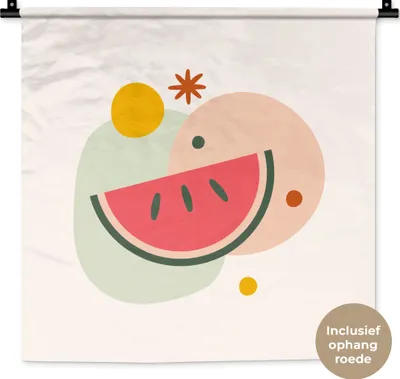 Produktbild von MuchoWow® Wandteppich Wandbehang Wassermelone - Obst - Sommer 60x60 cm Tapisserie Dekoration Wandtuch - Dekorationen - Wand Decke