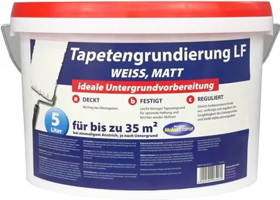 Produktbild von Wilckens Tapetengrundierung matt, 5 l, Weiß