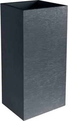 Image de Pot de fleurs Carré Haut, 40 cm, EDA Graphit, 31 L, 39,5 x 39,5 x H. 80 cm, Gris Anthracite