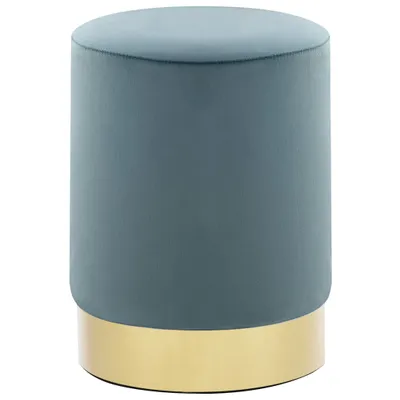 Produktbild von Cloris Designermöbel Hocker Hellblau und Golden Samt 2024 Neu