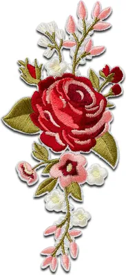 Produktbild von Blume Blütenranke - Aufnäher, Bügelbild, Aufbügler, Applikationen, Patches, Flicken, Zum Aufbügeln, Größe: 14,8 x 6 cm