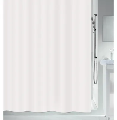 Produktbild von MSV Duschvorhang mit Ringen - weis - aus recyceltem Pewa-Kunststoff - 180 x 180 cm