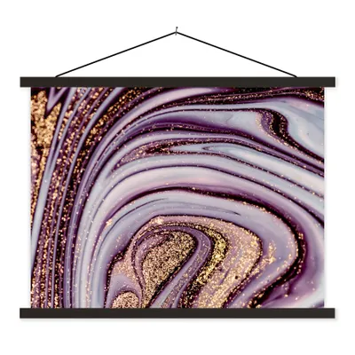 Produktbild von MuchoWow® Textilposter Marmor - Rosa - Gold - Glitter - Marmoroptik - Luxus 40x30 cm mit schwarzem Rahmen - Dekorationen