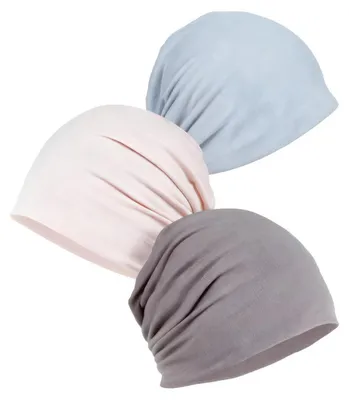 Produktbild von Chemo Kopfbedeckung Damen, 3er Pack Beanie Mütze, Polyester, atmungsaktiv, leicht