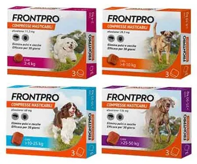 Zdjęcie produktu dla ŚRODEK PRZECIWPASOŻYTOWY W POSTACI TABLETEK DO ŻUCIANIA „FRONTLINE” Dla psów o wadze 2–4 kg – 3 tabletki