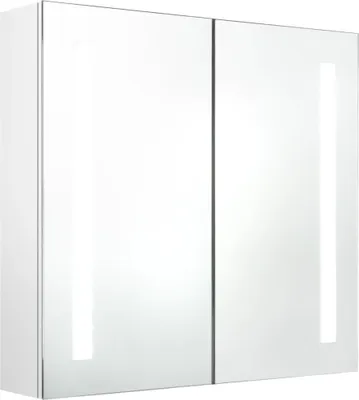Immagine prodotto di Armadietto Bagno con Specchio e LED Bianco Lucido 62x14x60 cm