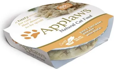 Produktbild von Applaws Cat Schale 10x60g | saftiges Huhn & Ente