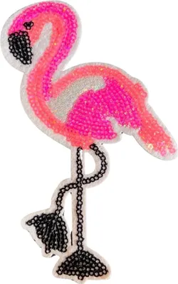 Produktbild von Flamingo-Pailletten-Emblem-Aufnäher zum Aufbügeln, klein