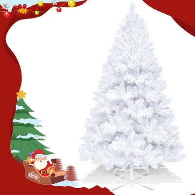 Immagine prodotto di TolleTour 180cm Albero di Natale Artificiale Abete con Supporto per Decorazione Natalizia Riutilizzabile Bianco
