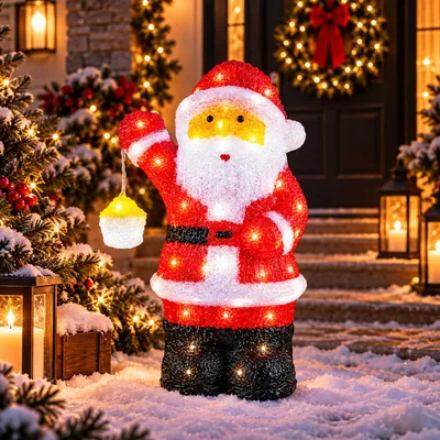 Produktbild von LED Figur Weihnachtsmann Weihnachtsbeleuchtung IP44Acryl 80 LEDs H46cm