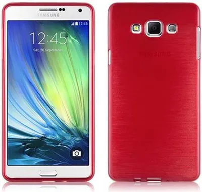 Produktbild von Cadorabo Hülle für Samsung Galaxy A7 2015 Schutz Hülle in Rot Schutzhülle TPU Silikon Etui Case Cover