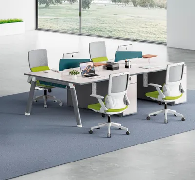 Produktbild von Grauer Arbeitstisch Designer Schreibtisch 4-Personen Edle Holz Tische