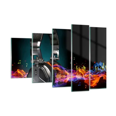 Produktbild von Bilder auf glas - Feuer Audio Kopfhörer - 150x100cm - Glasbilder - Wandbilder - Kunstdruck - zum Aufhängen bereit - Wanddekoration aus Glas - Glas Bilder - Wandbild auf Glas - GEG150x100-2653