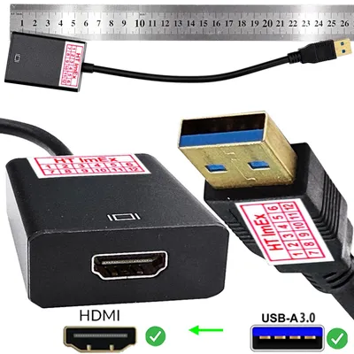Produktbild von 3.0 Adapter HDMI A Buchse > USB Typ A Stecker schwarz USB Stick HDMI Adapter