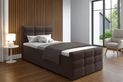 Produktbild von AX LIVING Bett mit Bettkasten 90x200 cm Argentaro Boxspringbett braun