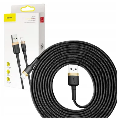 Image de Baseus CALKLF-RV1 câble Lightning 3 m Or, Noir