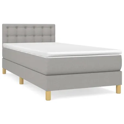 Produktbild von vidaXL Boxspringbett mit Matratze Hellgrau 80x200 cm Stoff