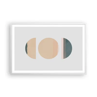 Produktbild von Gerahmtes Poster - Weißer Rahmen - Abstraktion Rad Halbkreis - 91,5x61 cm - Wand Bild - Wanddeko - Wandbilder - Kunstposter - Wandposter - Bilderrahmen - Bilder - Kunstdruck - Wandbild P2WAA91x61-4310