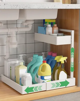 Obrázok produktu pre Organizér do drezu, nastaviteľný v šírke od 31 do 52 cm