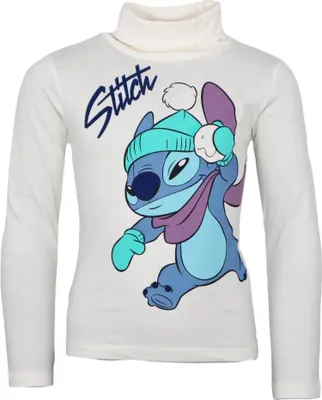 Produktbild von Disney Lilo und Stitch Kinder Rollkragen Langarmshirt Shirt – Weiß / 98