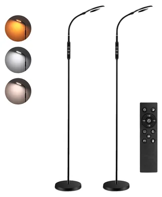 Imagen del producto de Lámpara de pie LED, con ajuste de 360°, control remoto, juego de 2 unidades, color