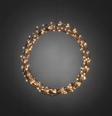 Produktbild von Konstsmide - LED Dekoration, variabel als Lichterkranz / Lichtergirlande, braun, 240 warm weiße Dioden, 24V Außentrafo, braunes Kabel ; 3365-600