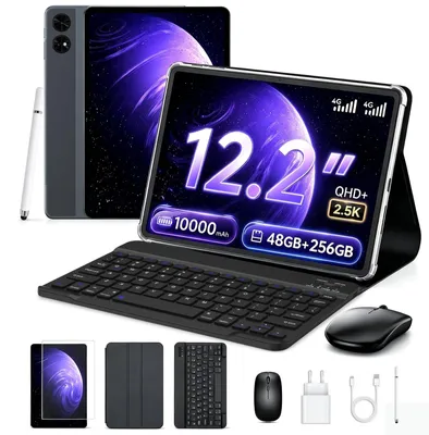 Produktbild von 12 Zoll Tablet mit Tastatur 48 GB RAM+256 GB ROM 10000 mAh BRANCHENFÜHRENDE 48GB RAM und 256GB ROM