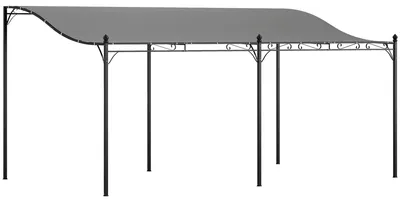 Produktbild von 3 x 5 m Pergola, Flexibles Gartendach mit wasserfester Plane und Metallrahmen, Schattenspender, Dunkelgrau