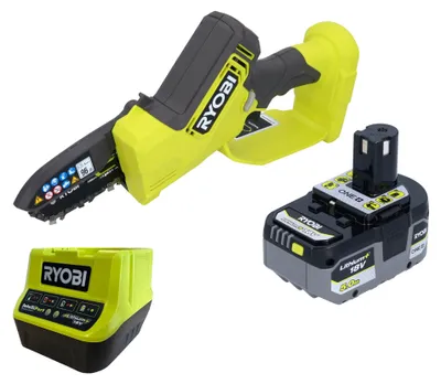 Obrázek produktu pro RYOBI RY18PSX10A akumulátorová vyvětvovací pila 18 V 10 cm bezkartáčová + 1x akumulátor 5,0 Ah + nabíječka.