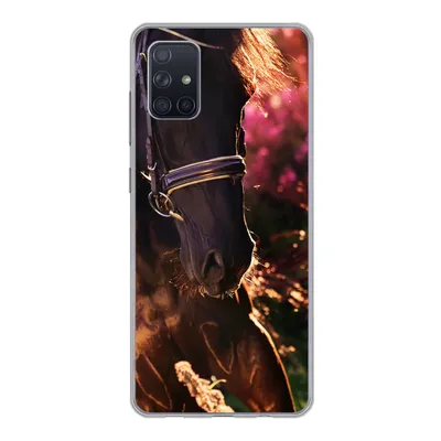 Produktbild von MuchoWow® Handyhülle Schutzhülle Hülle für Samsung Galaxy A71 Pferd - Sonne - Porträt Silikon Softcase Handy Hülle - Kartenbesitzer